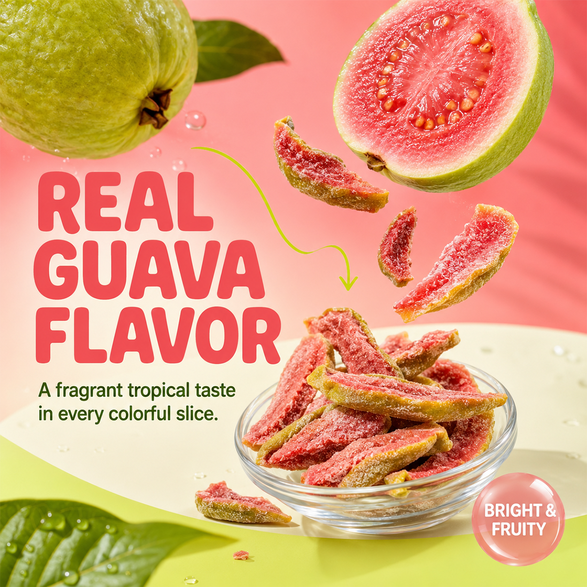 fiber-rich Red Guava slices
